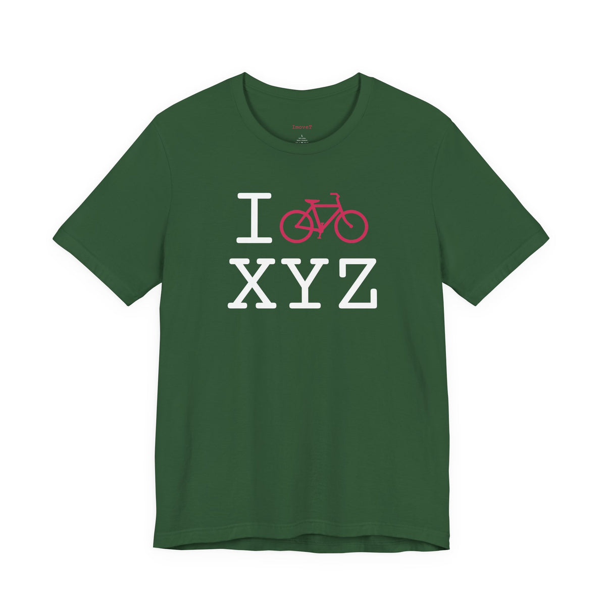 I Bike unisex T, hot pink bike