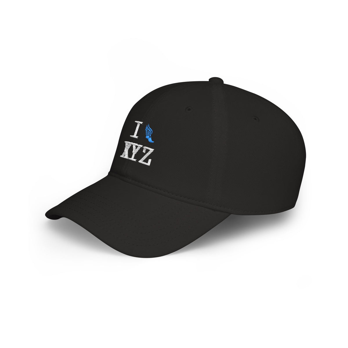 I Run baseball cap, light blue logo