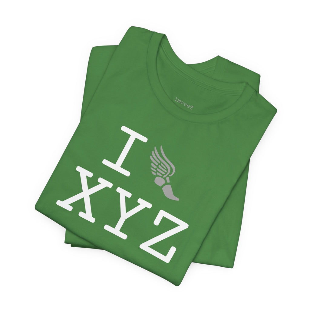 I Run unisex T, grey logo