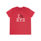 I Run women's athletic T, black logo