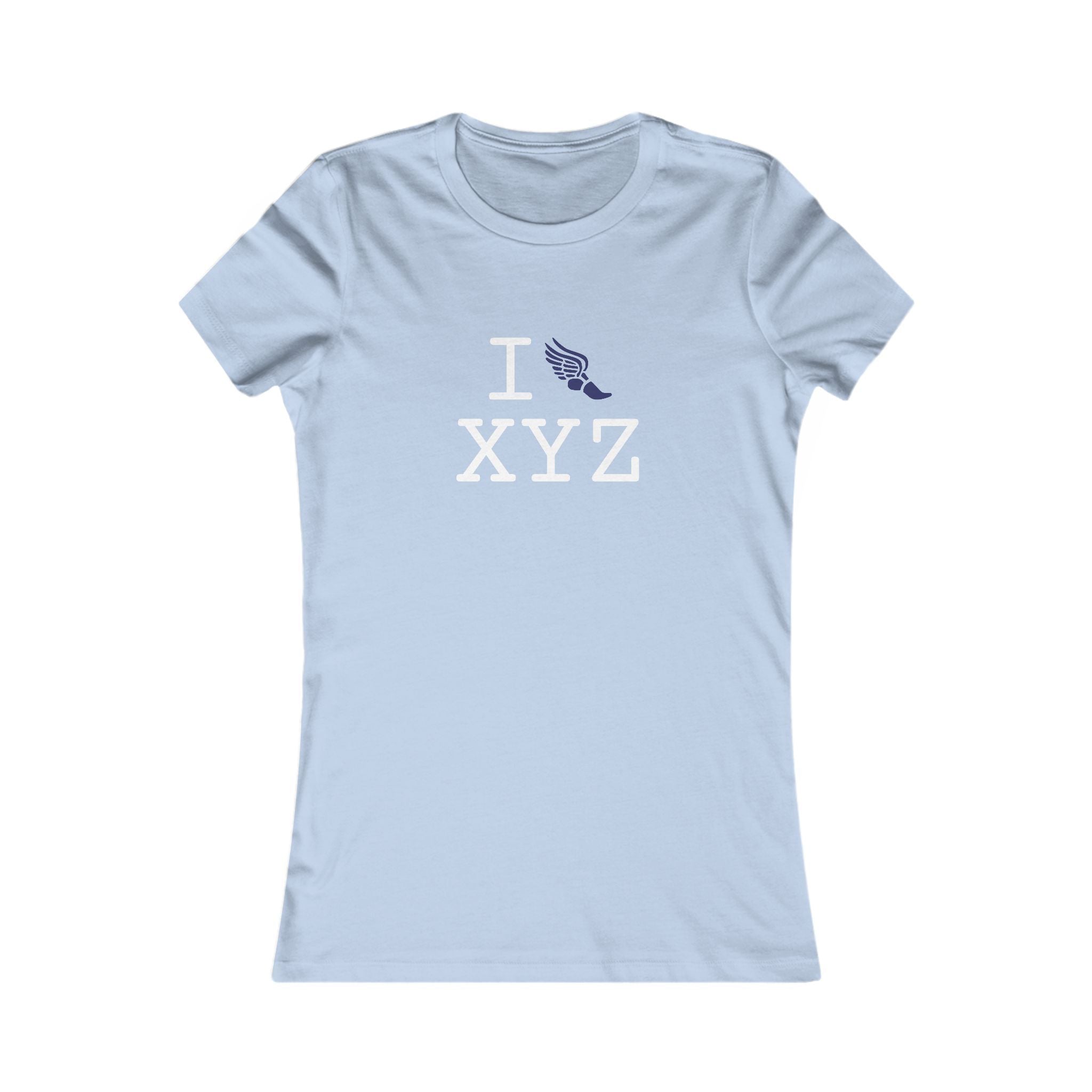 I Run ___ women's T, navy logo