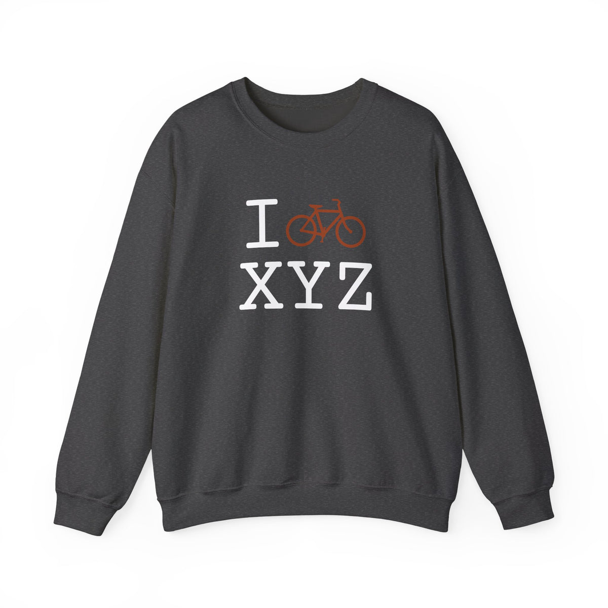 I Bike sweatshirt, dark orange bike