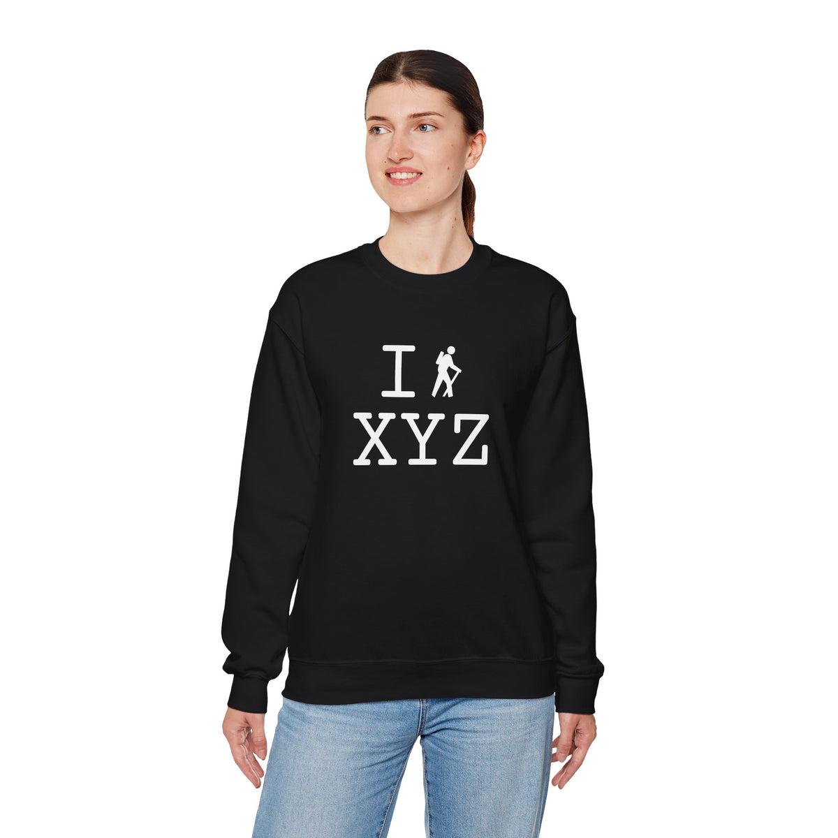 I Hike sweatshirt, white hiker