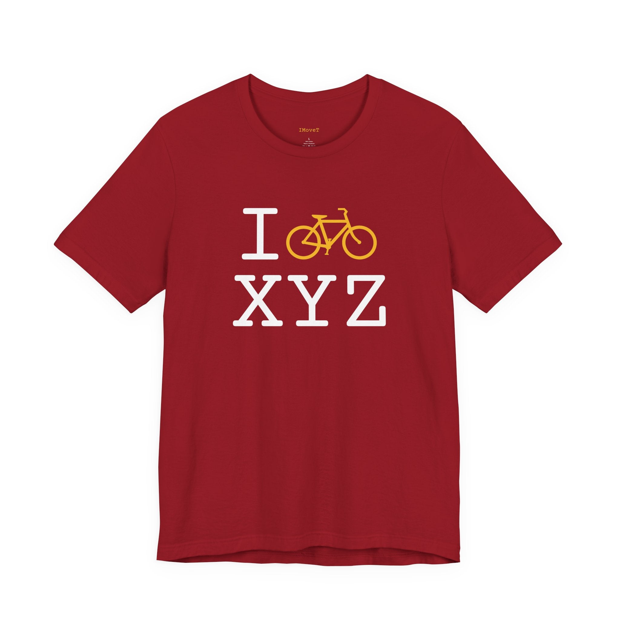 I Bike ___ unisex T, yellow bike