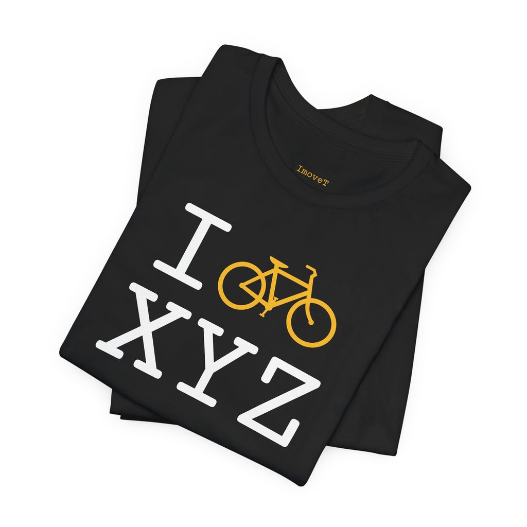I Bike unisex T, yellow bike