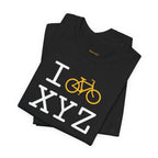 I Bike unisex T, yellow bike