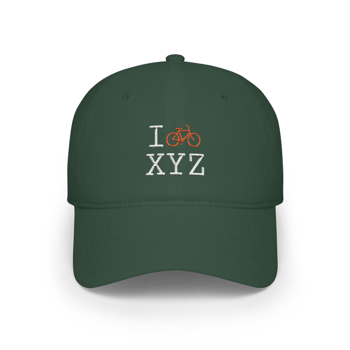 I Bike baseball cap, orange bike
