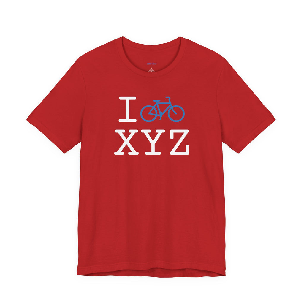 I Bike unisex T, light blue bike