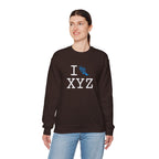 I Run sweatshirt, light blue logo