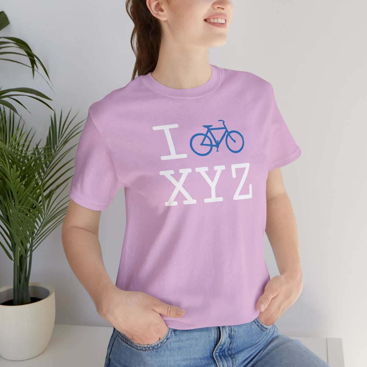 I Bike unisex T, light blue bike