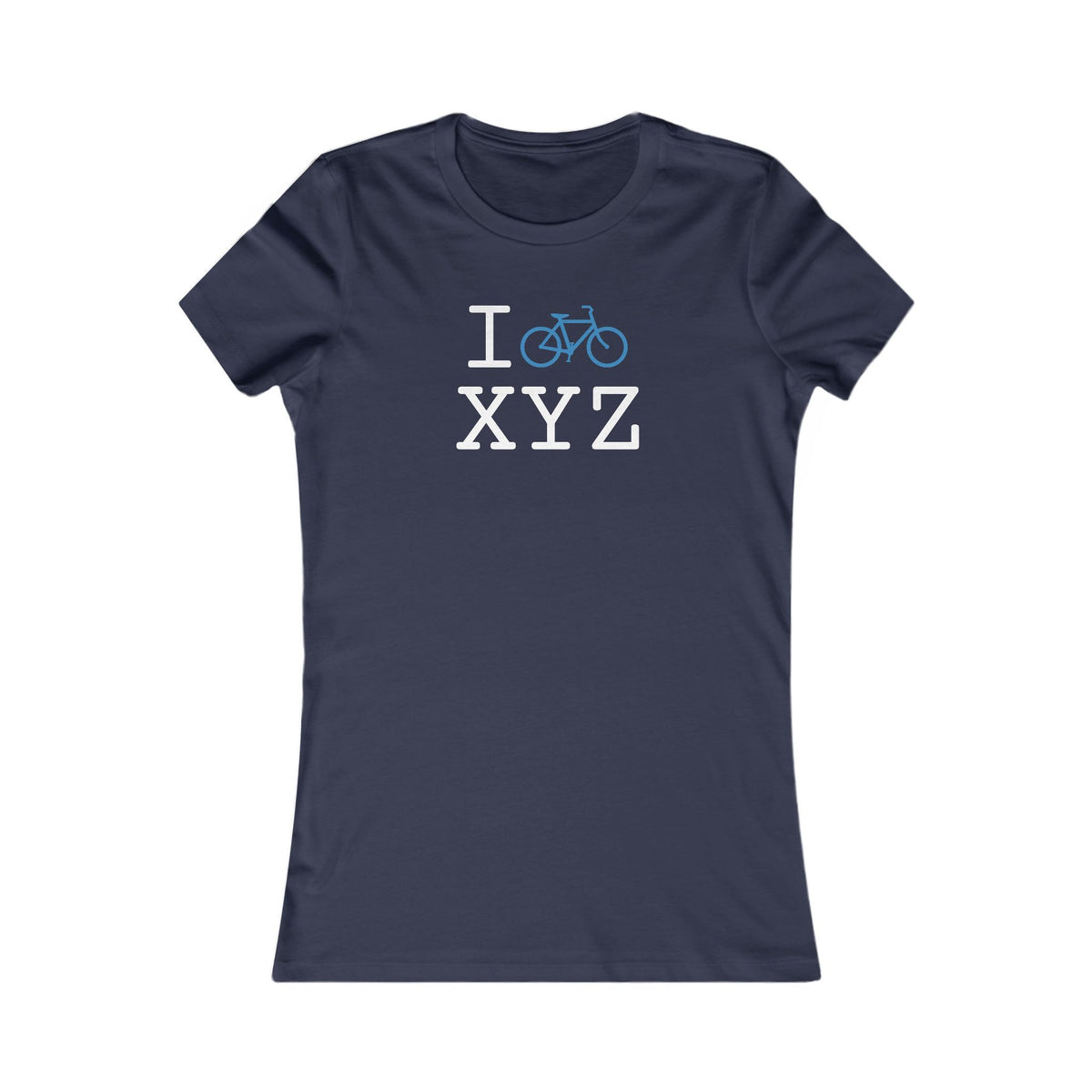 I Bike women's T, light blue bike