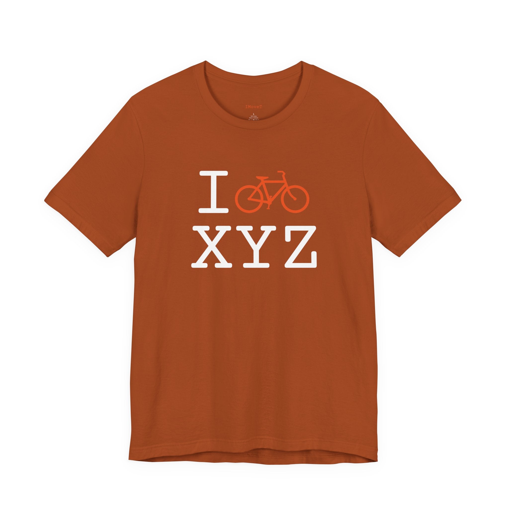 I Bike ___ unisex T, orange bike