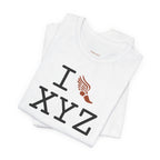I Run unisex T, dark orange logo