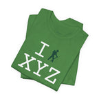 I Hike unisex T, dark green hiker