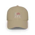 I Bike baseball cap, pink bike