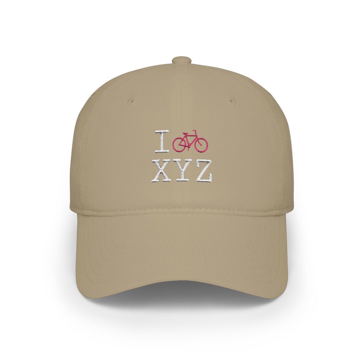 I Bike baseball cap, pink bike