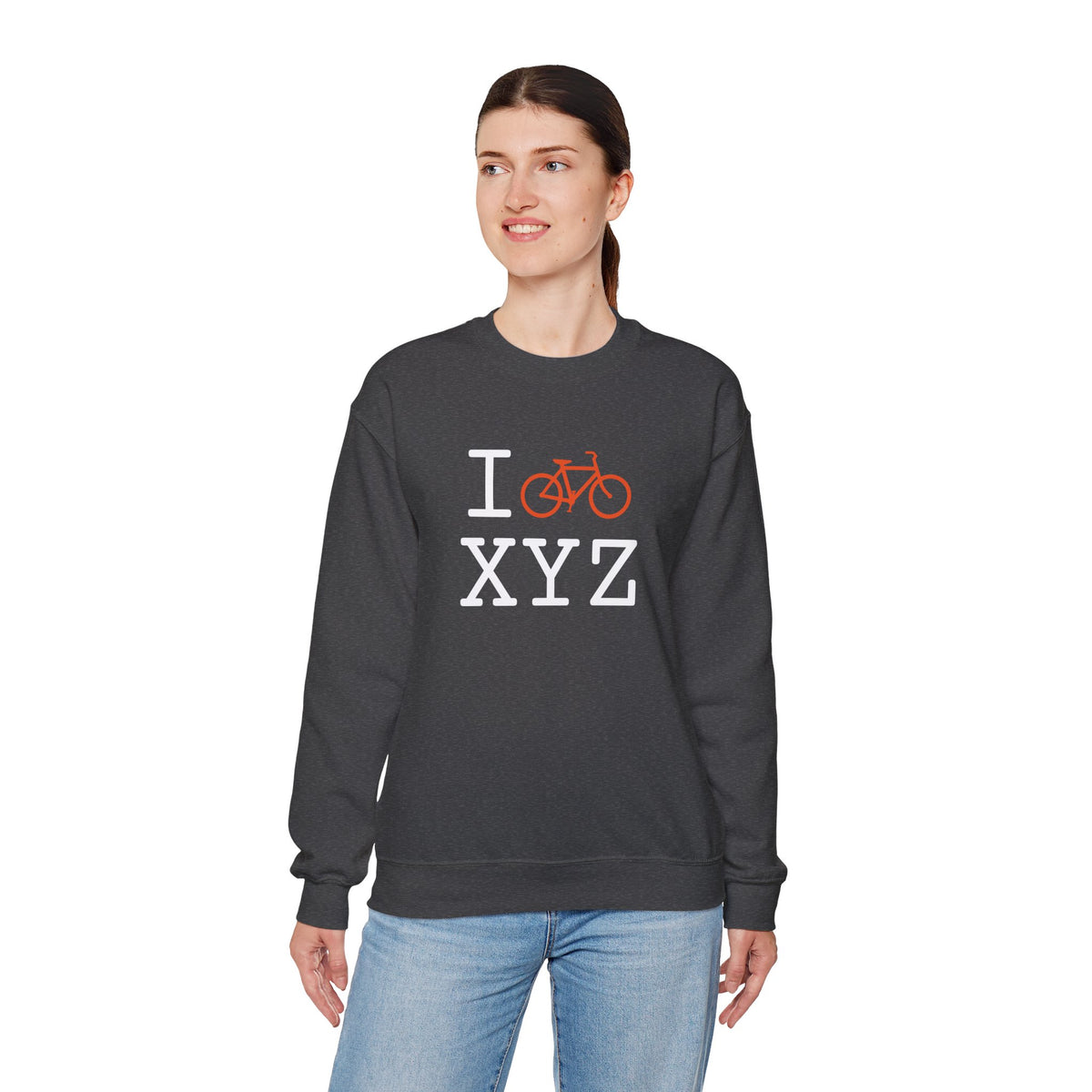 I Bike sweatshirt, orange bike