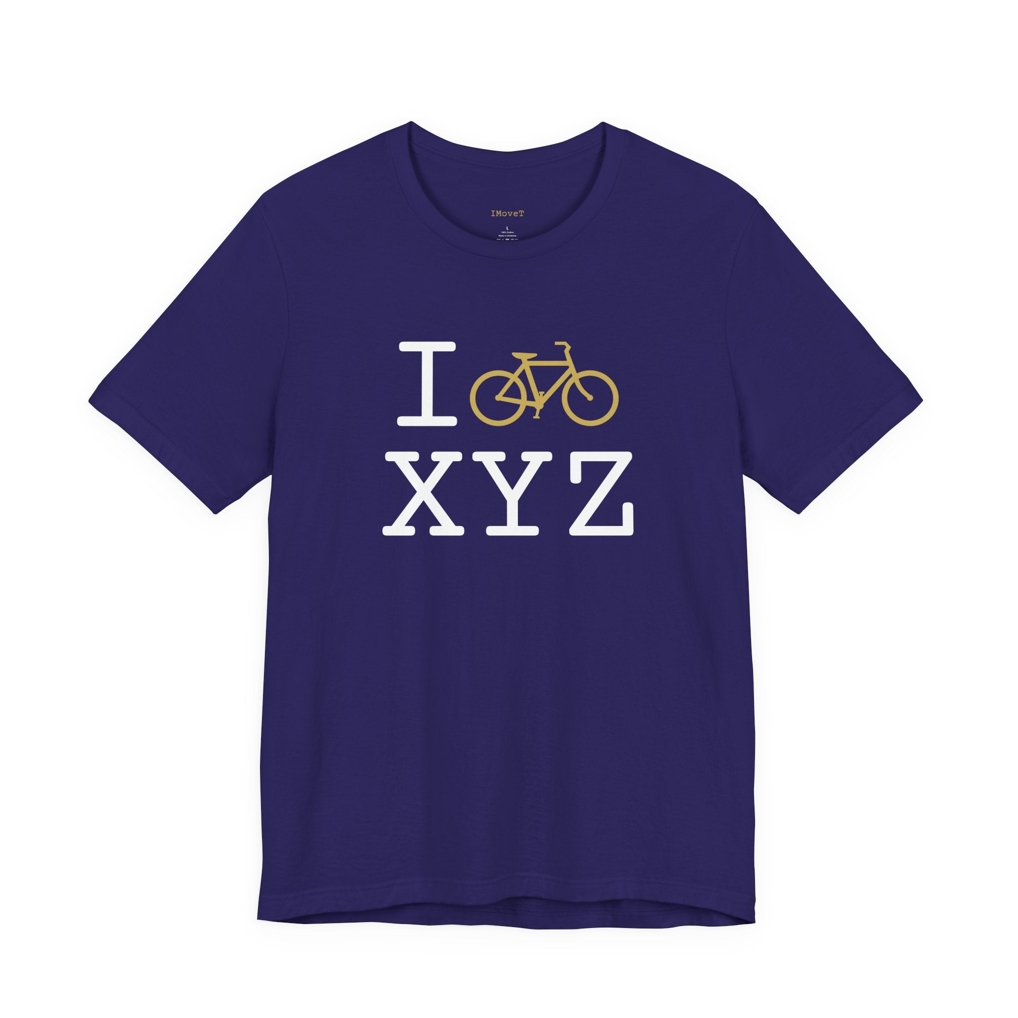I Bike ___ unisex T, gold bike