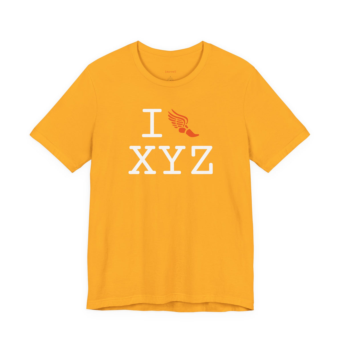 I Run unisex T, orange logo