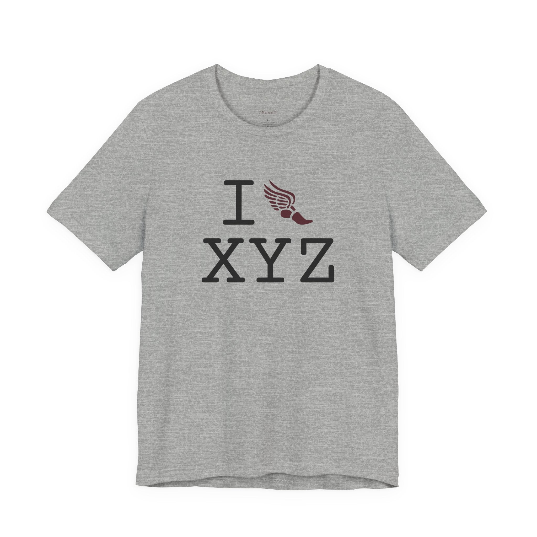 I Run ___ unisex T, maroon logo