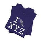 I Run unisex T, grey logo