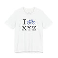 I Bike ___ unisex T, blue bike