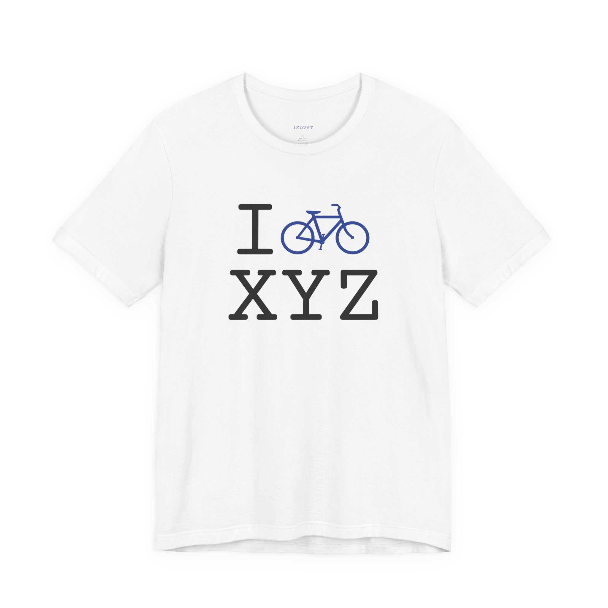 I Bike ___ unisex T, blue bike