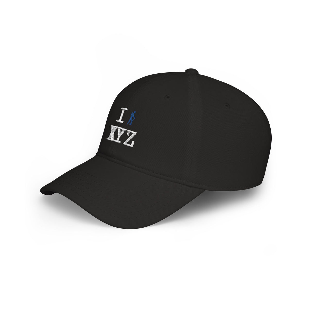 I Hike baseball cap, blue hiker