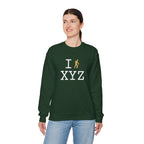 I Hike sweatshirt, gold hiker