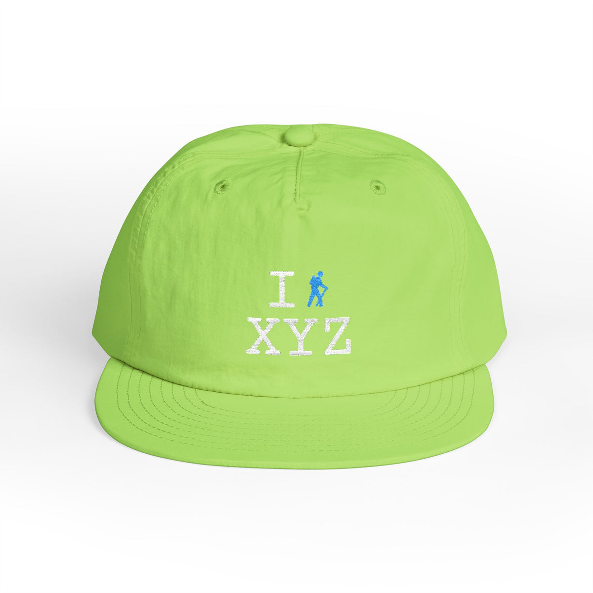 I Hike athletic hat, light blue hiker