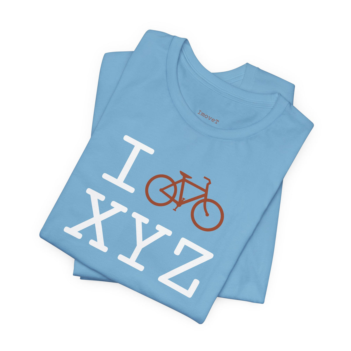 I Bike unisex T, dark orange bike