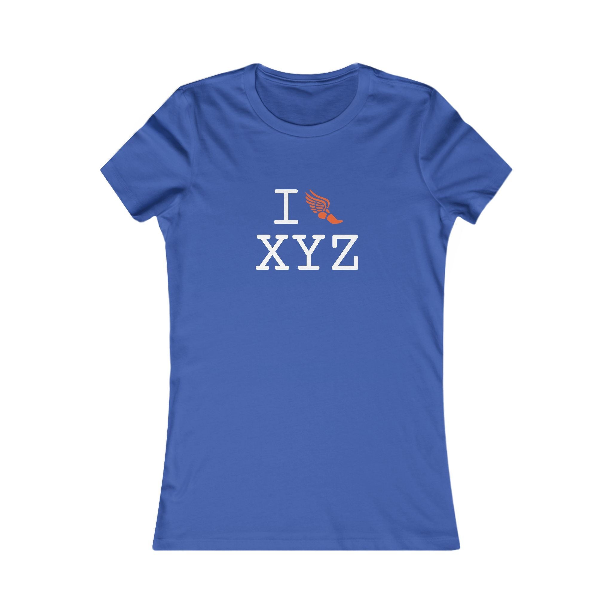 I Run ___ women's T, orange logo