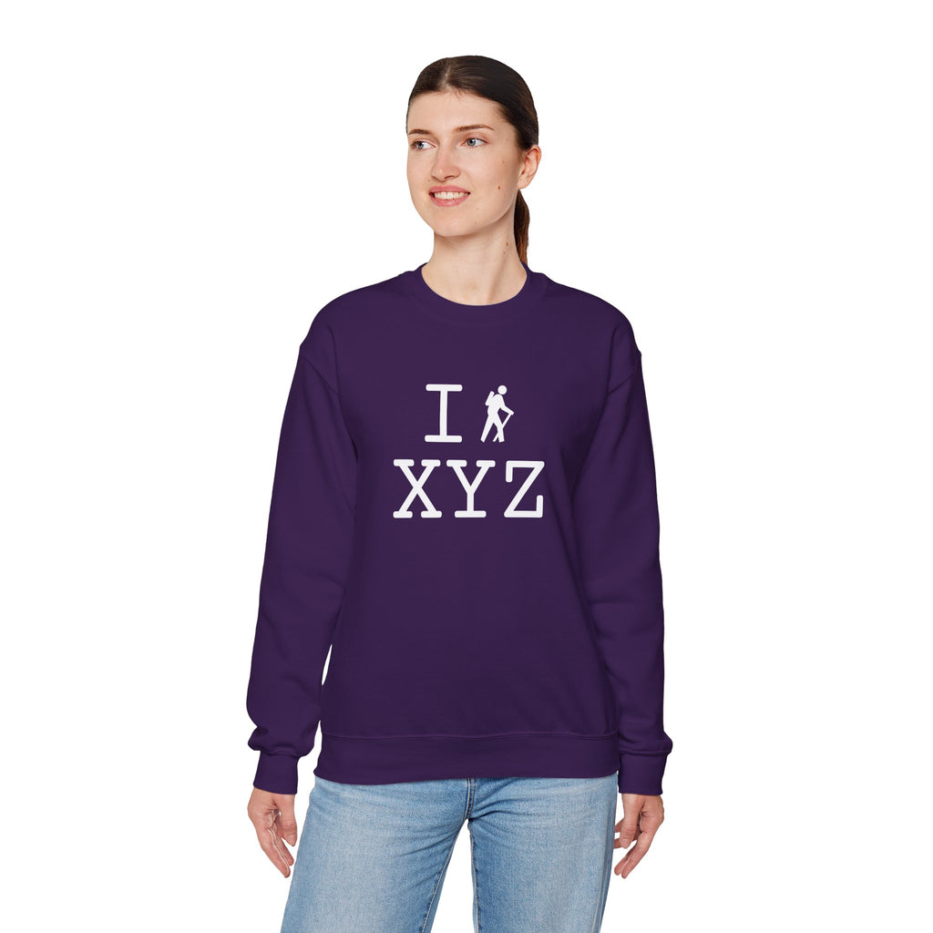 I Hike sweatshirt, white hiker