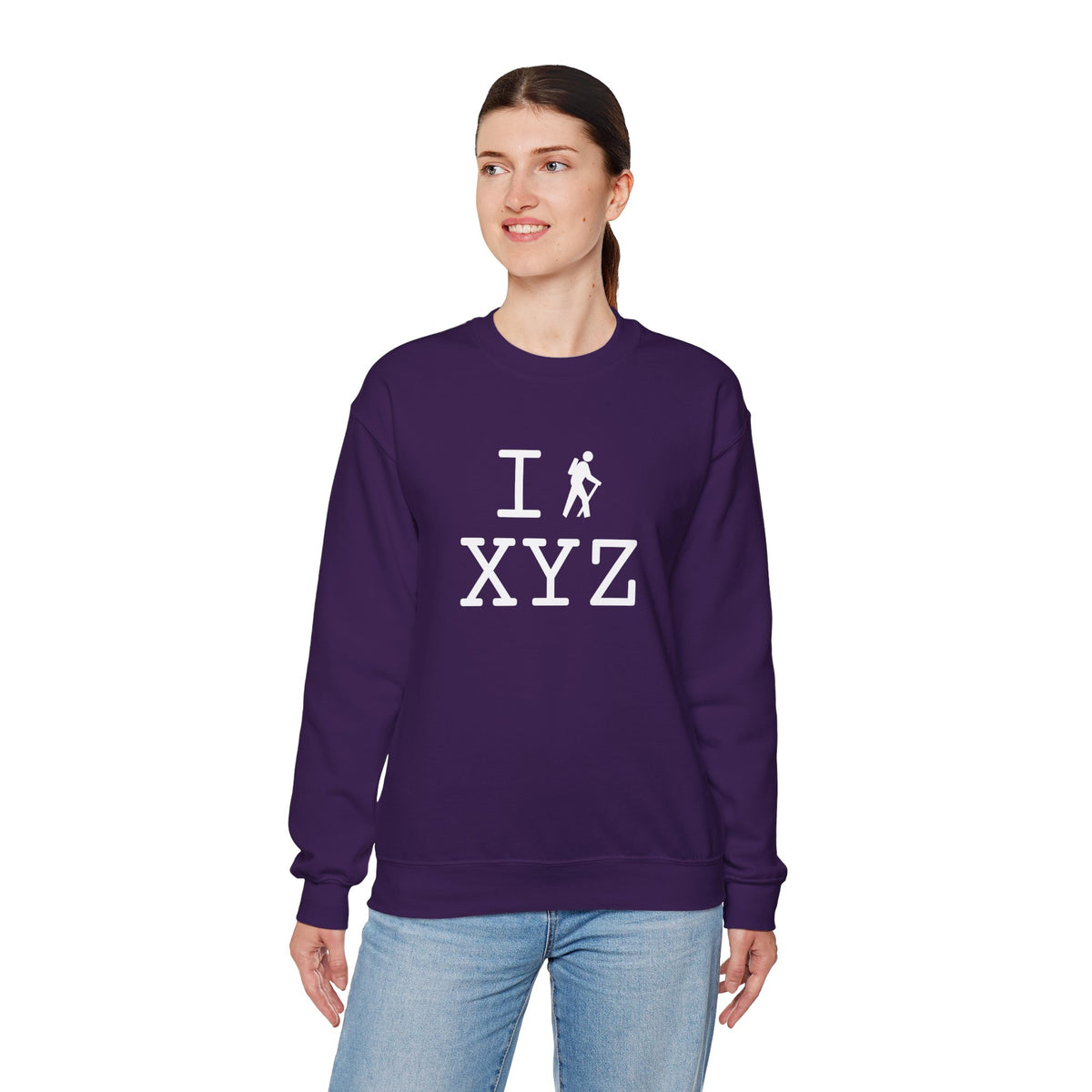 I Hike sweatshirt, white hiker