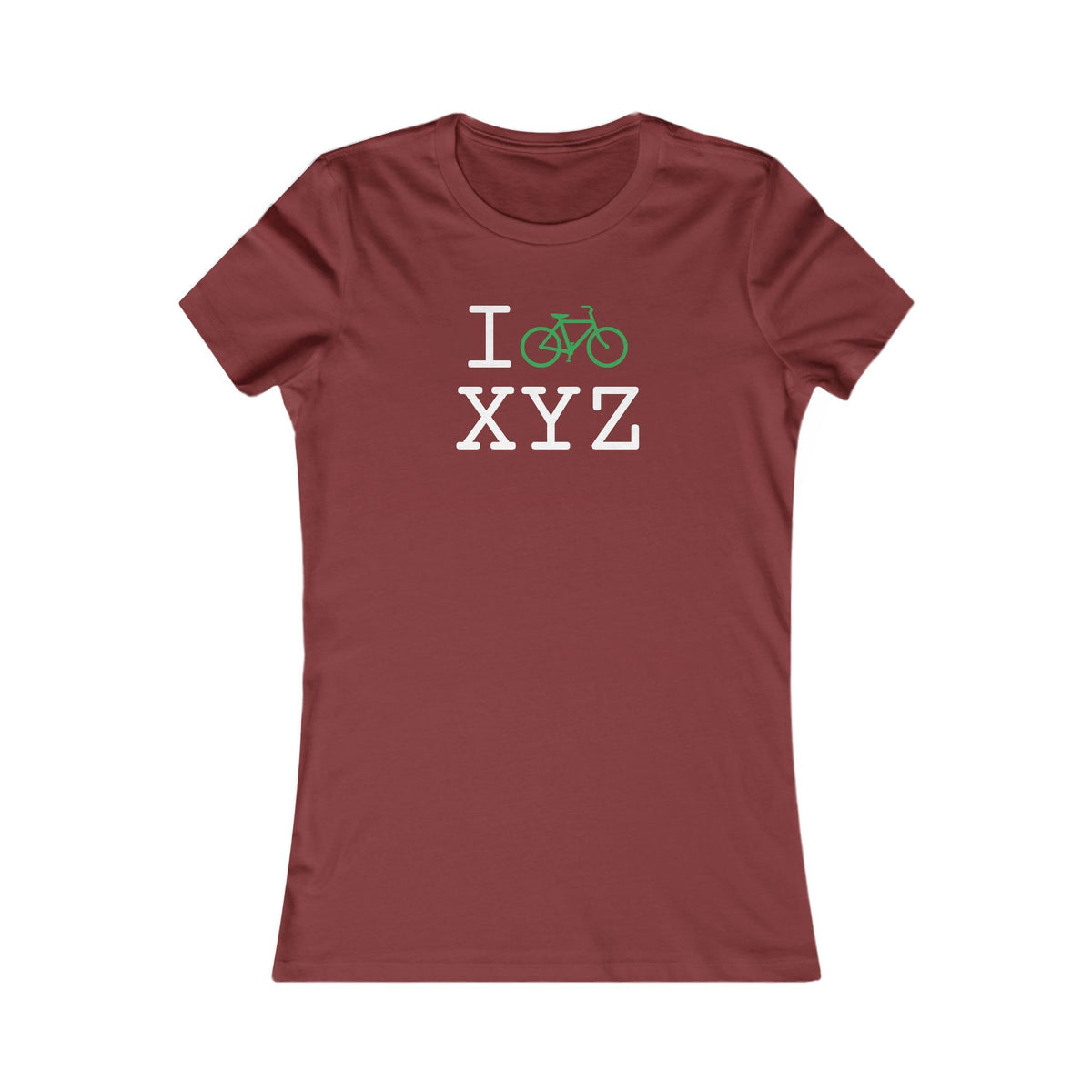 I Bike women's T, green bike