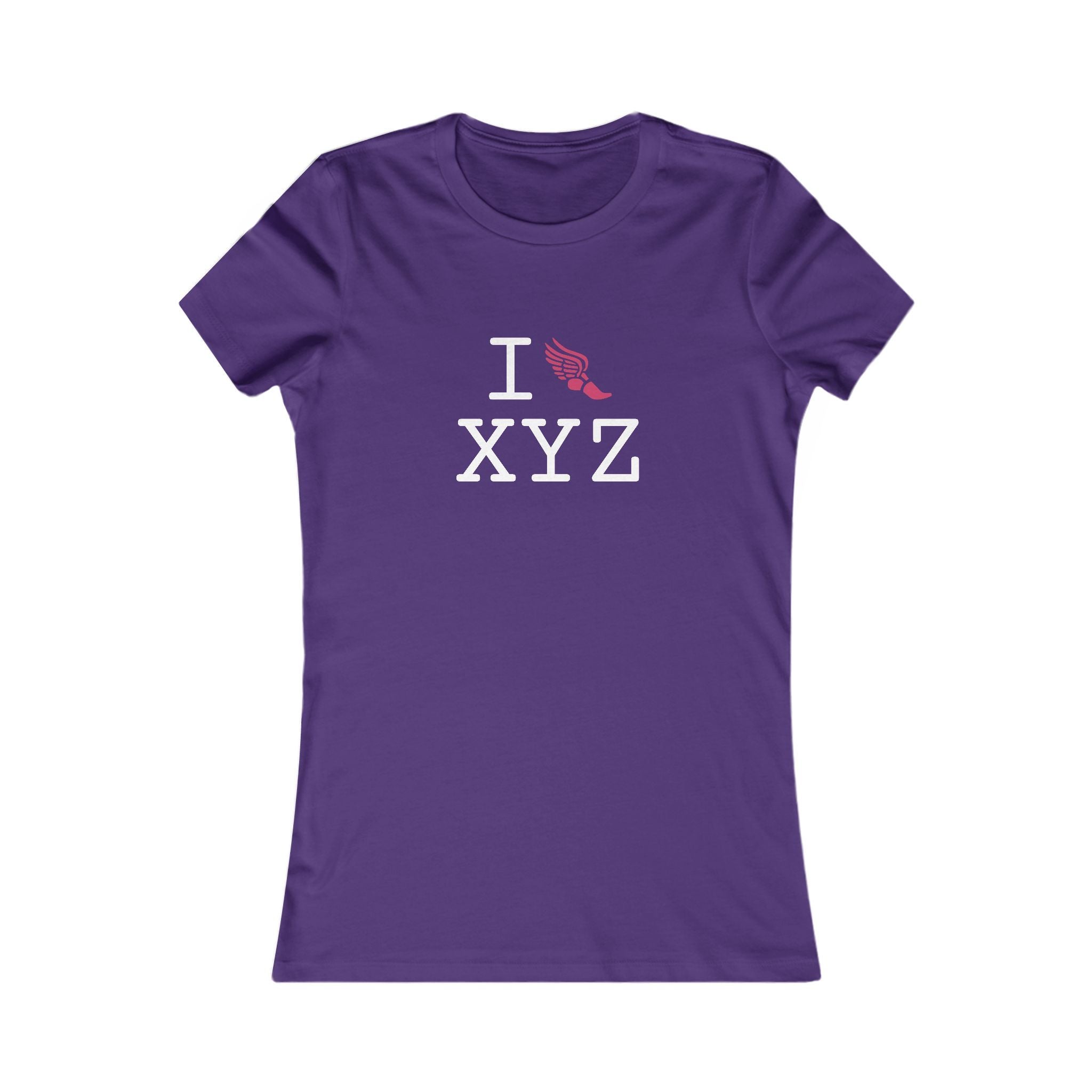I Run ___ women's T, hot pink logo
