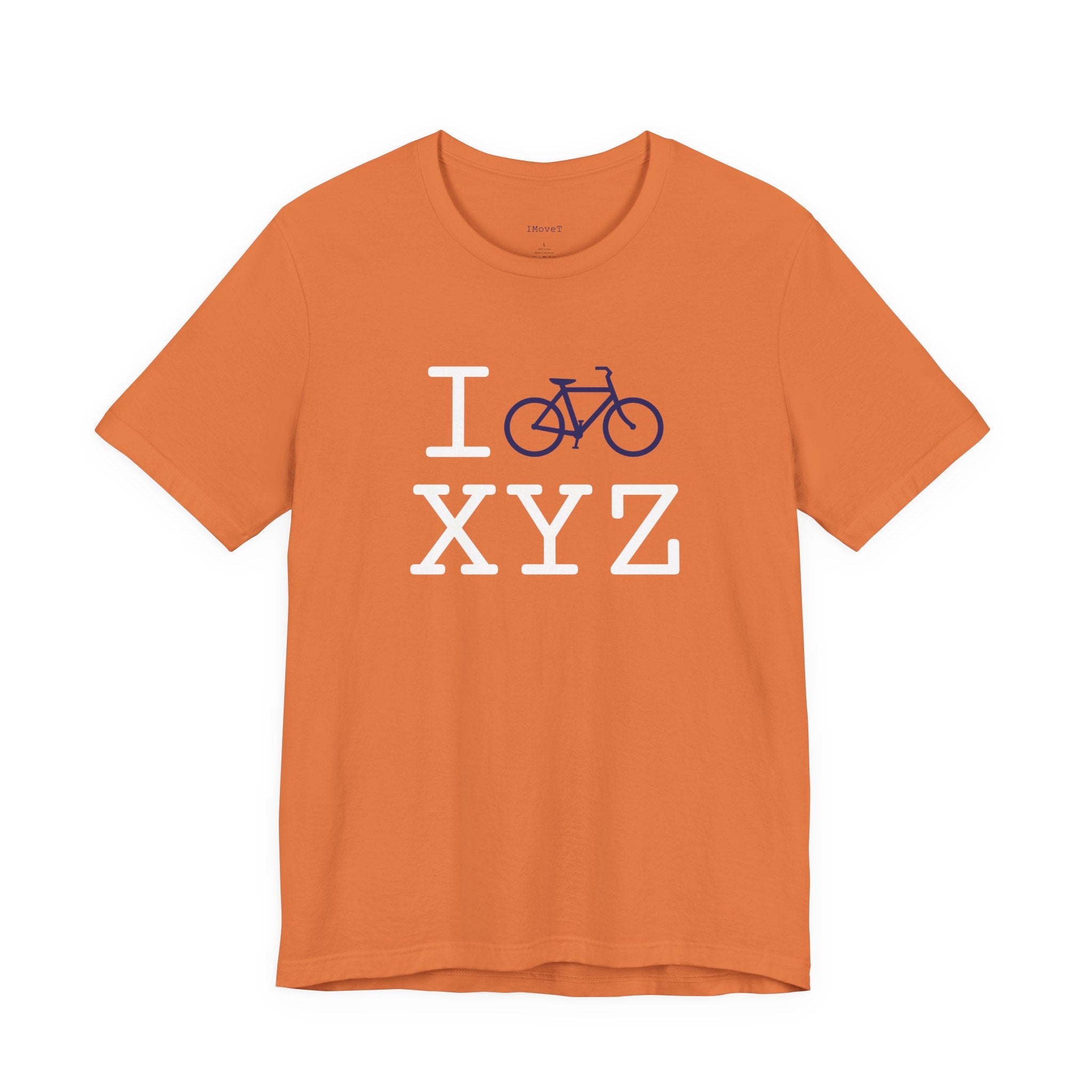 I Bike ___ unisex T, navy bike
