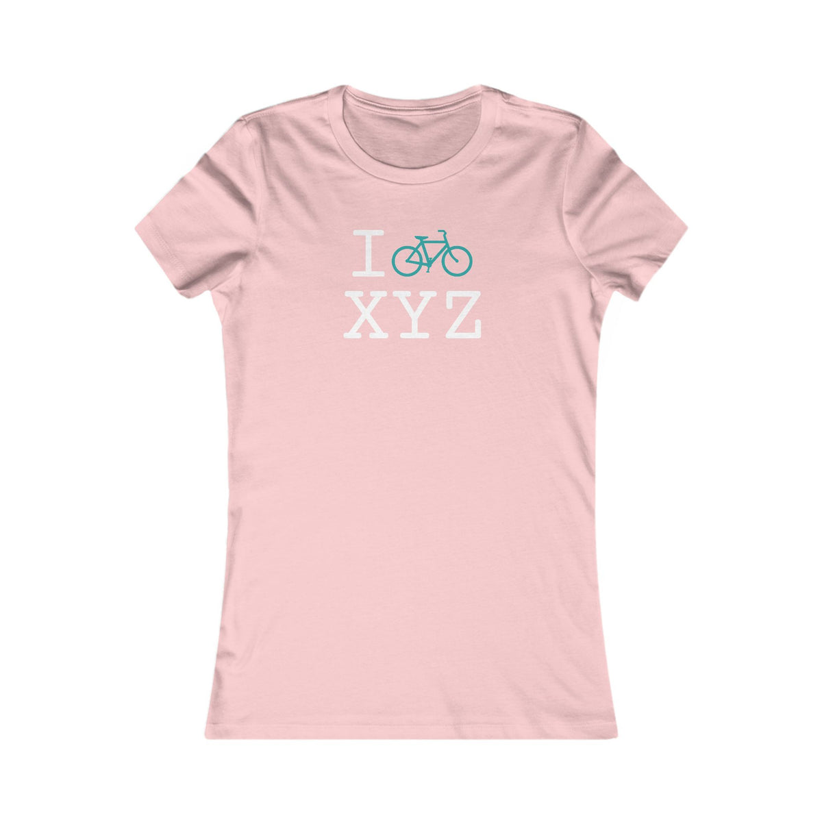 I Bike women's T, teal bike