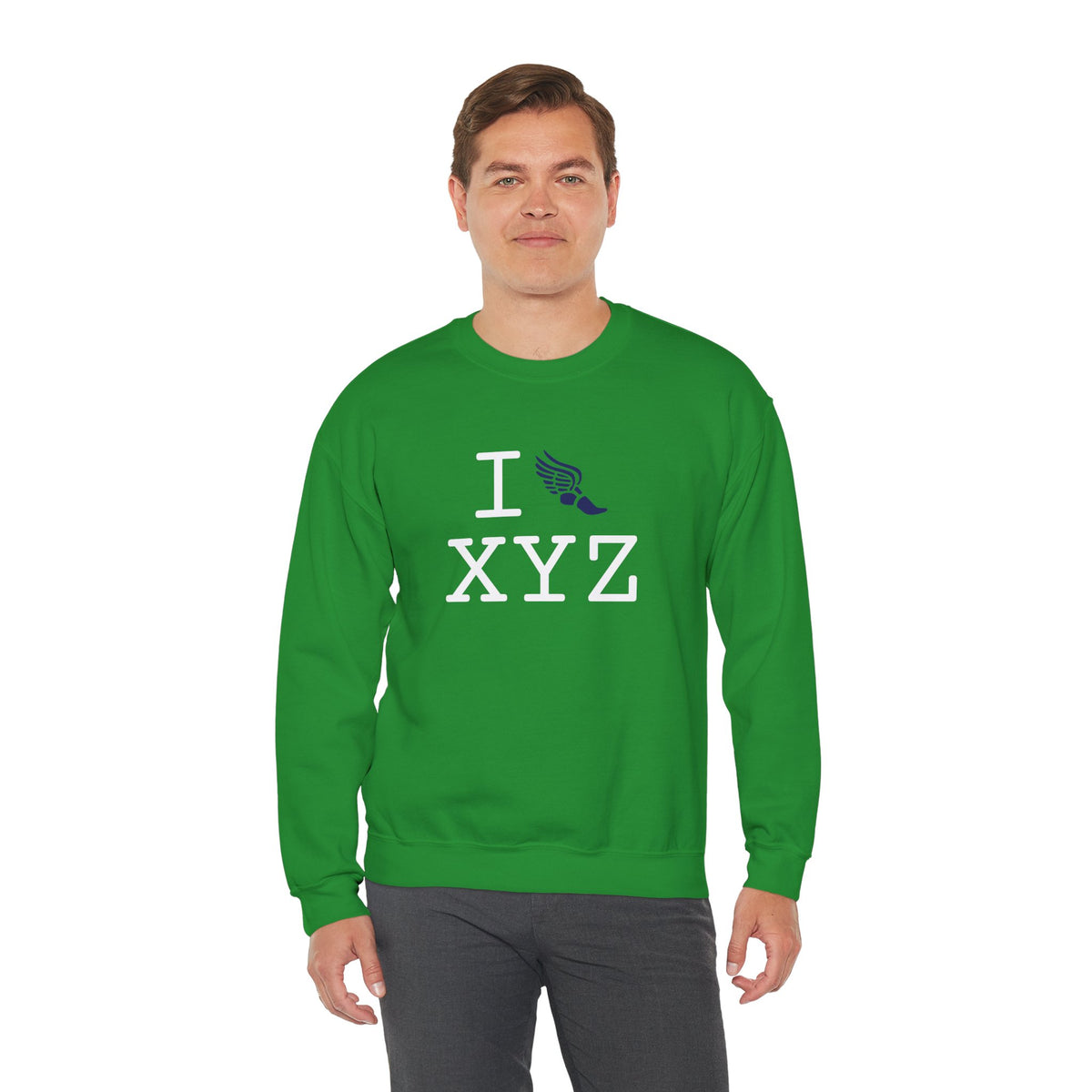 I Run sweatshirt, navy logo