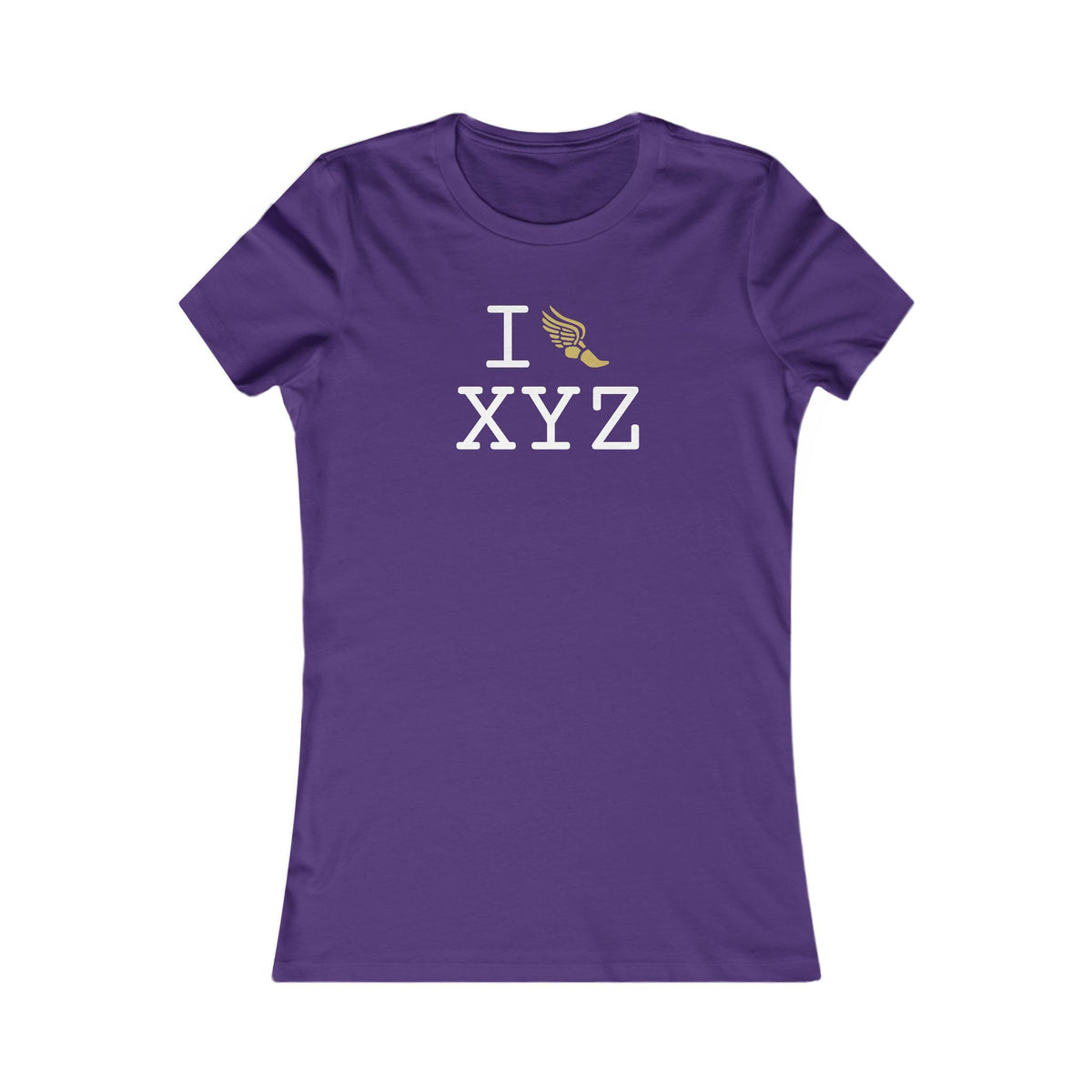 I Run women's T, gold logo