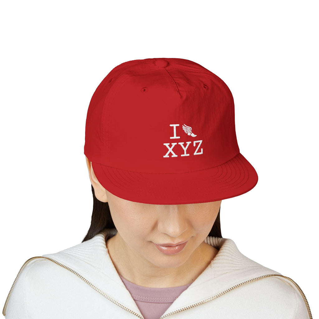 I Run athletic hat, white logo