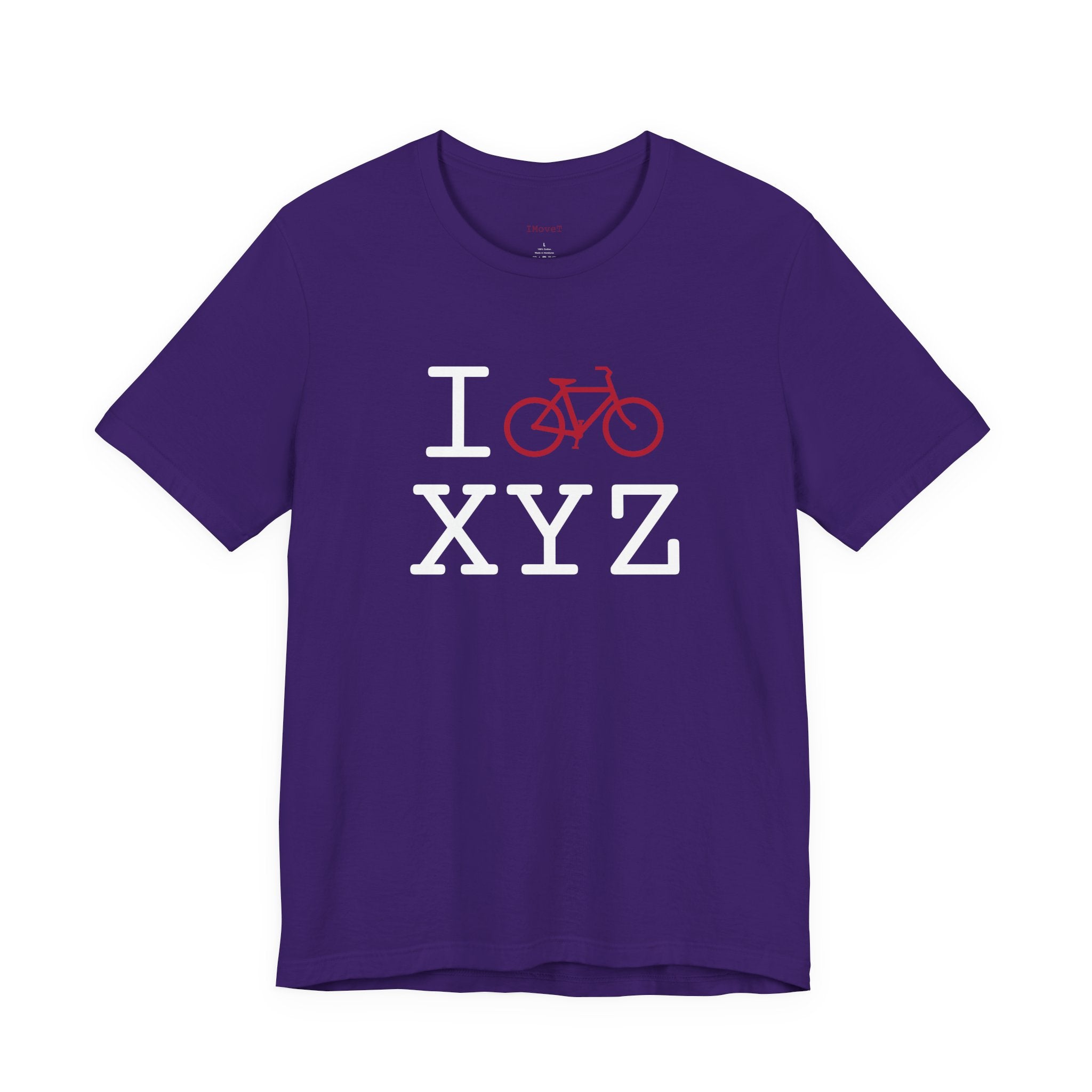 I Bike ___ unisex T, crimson bike