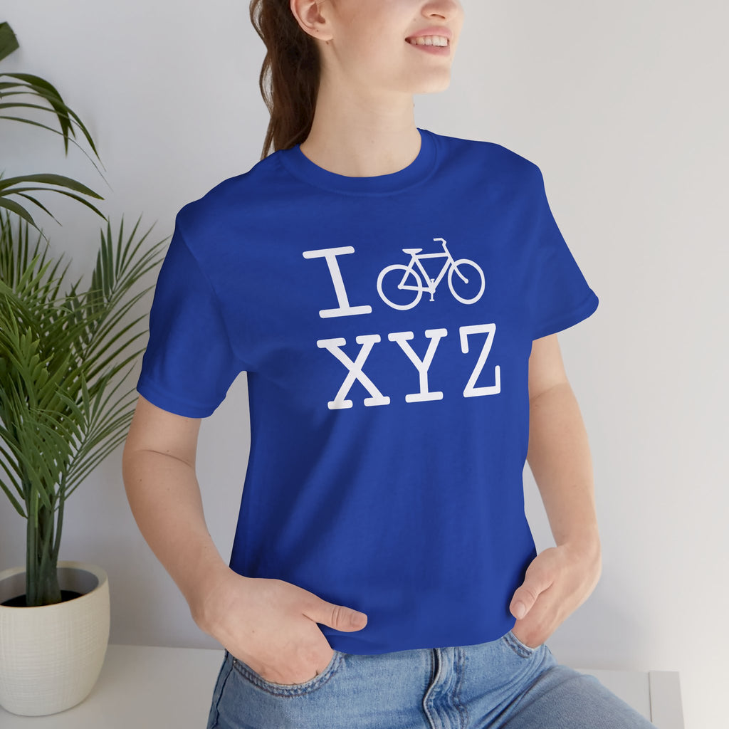 I Bike unisex T, white bike